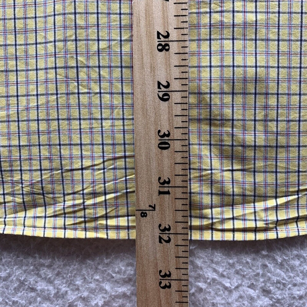 Tommy Hilfiger Button Up Shirt Mens XL X-Large Loose Fit Yellow Check Y2K Preppy - Picture 9 of 14